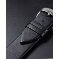 thumbnail image 4 of Genuino Cuero Correa 22mm Ancho, Liso Plano Cuero Reloj Correa para Hombre y Mujer, Negro, 4 of 7