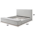 thumbnail image 3 of JERFIT Eastern King Storage Bed Frame with Headboard, Beige Linen Upholstered Platform Bed, No Box Spring Needed, 3 of 6