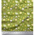 thumbnail image 1 of Soimoi Green Poly Georgette Fabric Tea Bag,Star Anise & Lemon Slice Vegetable Decor Fabric Printed Yard 52 Inch Wide, 1 of 3
