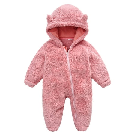 

Jdefeg Baby Girl Summer Romper Baby Girl Boy Cute Solid Long Sleeves Cartoon Ear Footed Hooded Zipper Romper Warm Jumpsuit Outfits 1 Year Old Clothes Girl Brown 9M