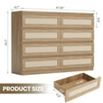 thumbnail image 2 of NEILA 8 Drawer Double Dresser for Bedroom, Rattan Chest of Dressers, Modern Wooden Dresser Chest, 2 of 7