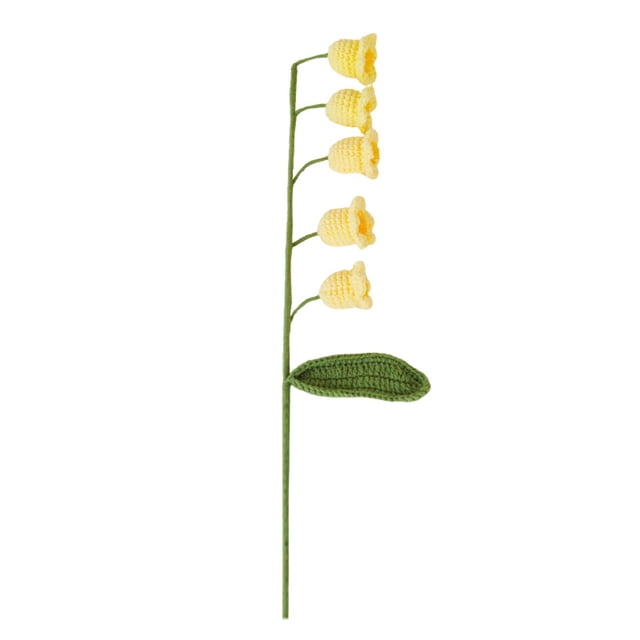 Campana de ganchillo hecha a mano con tallo de alambre, hilo de tejer, adorno floral, decoración para el Día de la Madre, cumpleaños, Navidad, regalo para mamá, maestra y niña.