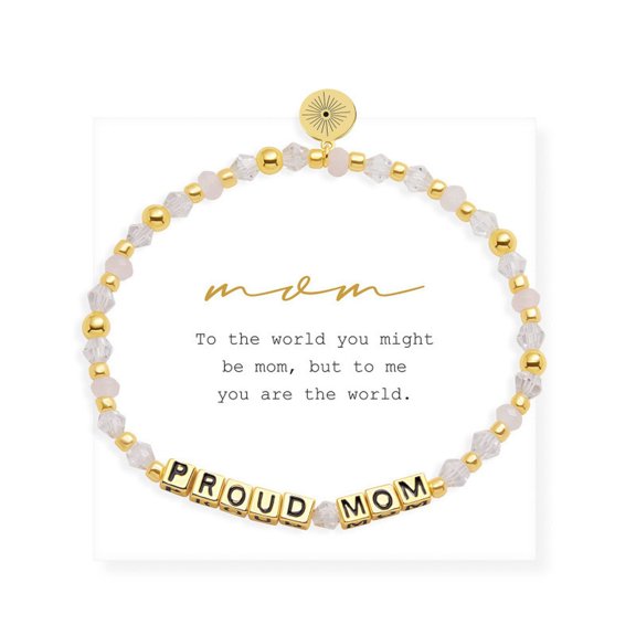 PULABO Letter Women Beaded Bracelet Crystal Everyday Wear 7 and a Half Inch Packaged in Gift Box