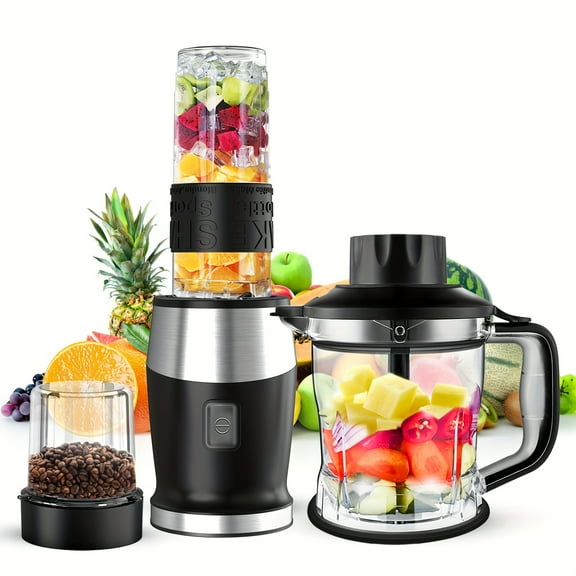 700W Electric Blender and Food Processor Combo, Blender for Shakes and Smoothies, Personal Blender Small Blender, Suitable for Kitchen, Home with Mixer Grinder/Blender/Chopper
