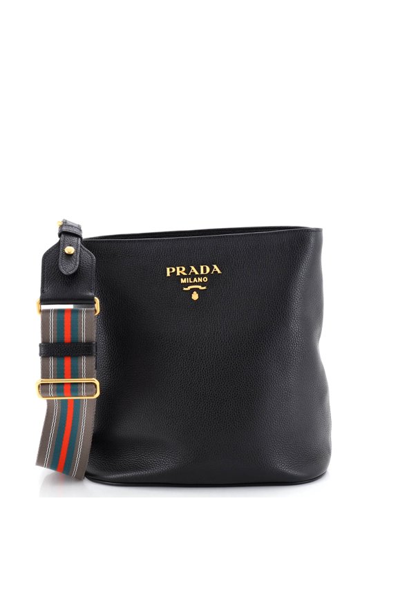 Pre-Owned Logo Bucket Messenger Bag Vitello Phenix Medium By Rebag