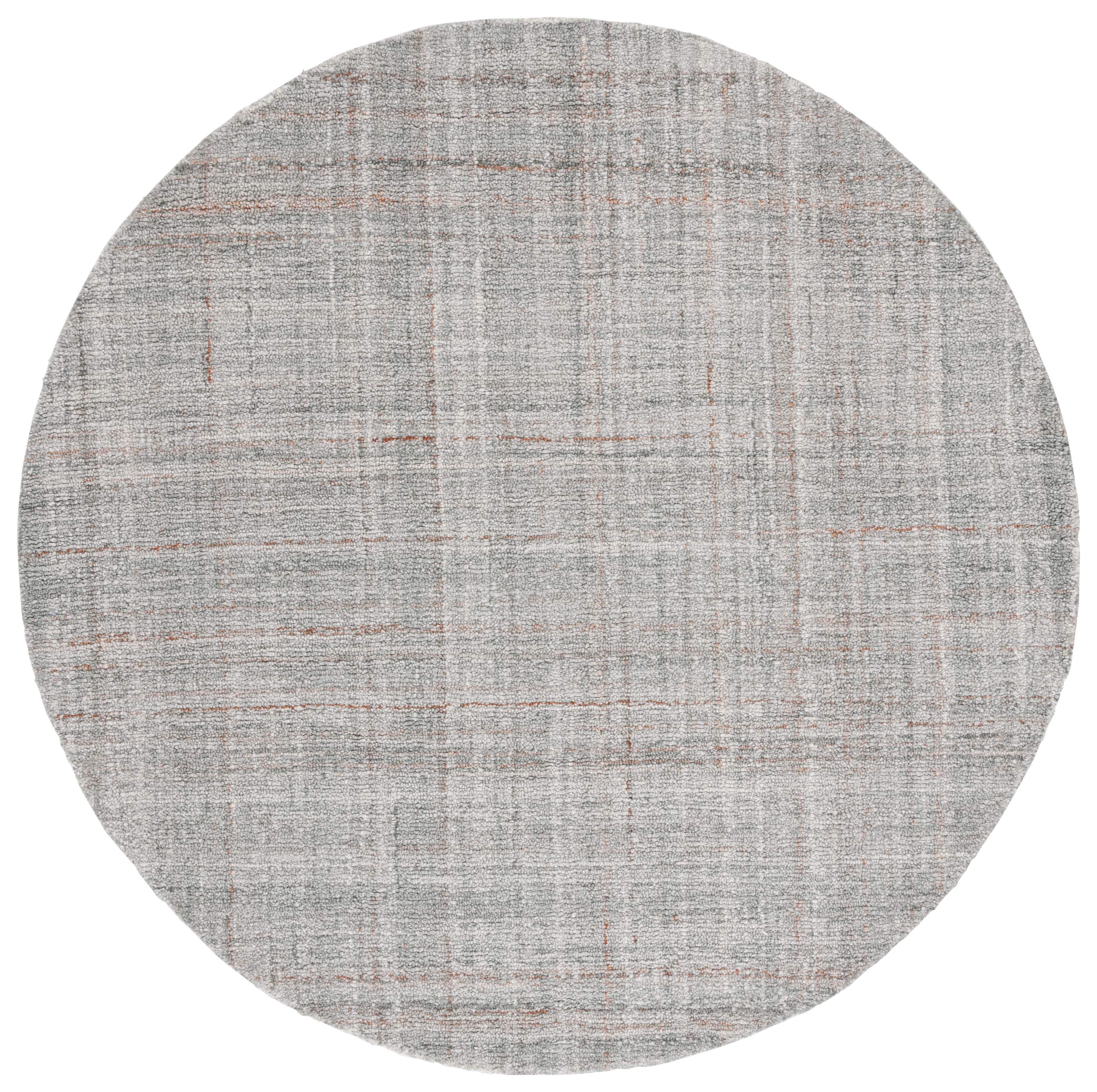 SAFAVIEH Abstract Irene Striped Area Rug, Grey/Rust, 6' x 6' Round