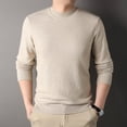 thumbnail image 4 of Men's Autumn New Arrival Half-High Collar Casual Waffle Grid Knit Sweater, 4 of 5