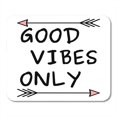 thumbnail image 1 of SIDONKU Graphic Good Vibes Only Black White Pink Inspirational Quote Cute Drawing Mousepad Mouse Pad Mouse Mat 9x10 inch, 1 of 1