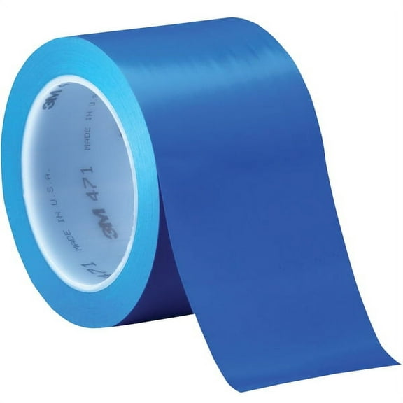 3m Floor Marking Tape, vinyl, Solid, Blue, 3 in W., 5.2 mil Thickness 471
