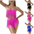 thumbnail image 7 of gakvbuo Bikini Sets For Women Two Piece Swimsuits Summer Beach Swim Bathing Suits Women's Solid Color Tassels Back Buckle Suspenders Bikinis Sets, 7 of 7