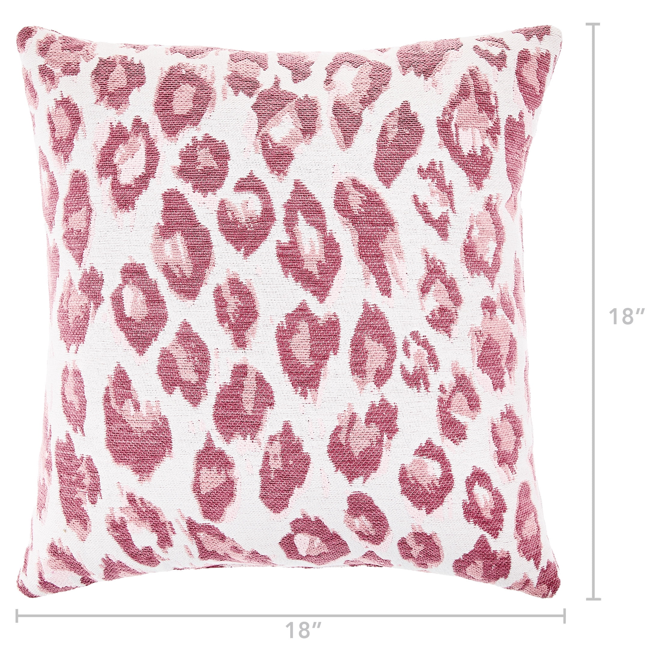 Mainstays 18 in x 18 in Pink Leopard Print Decorative Pillow