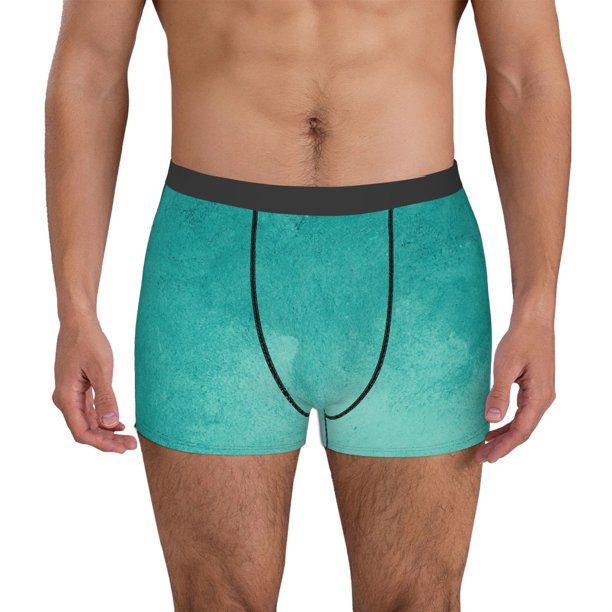 Balery Teal Turquoise1 Calzoncillos bóxer para hombre, ropa interior de algodón suave y transpirable con cinturilla de nailon-Medium