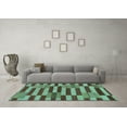 thumbnail image 3 of Ahgly Company Machine Washable Indoor Rectangle Abstract Turquoise Blue Modern Area Rugs, 7' x 9', 3 of 4