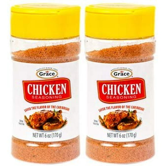 2 Pack of Grace Savory Caribbean No Added MSG Chicken Seasoning 6 Oz Each