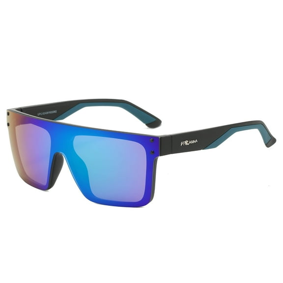 Piranha Eyewear Duke Blue Shield Sunglasses with Square Black Frame