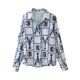 thumbnail image 2 of HH TRAF Camisa de manga larga con cuello vuelto y estampado de gambas de un solo pecho para mujer, camisas casuales elegantes de calle alta para mujer, 2 of 5