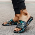 thumbnail image 2 of PEASKJP Men's Casual Beach Slides Non Slip Soft Thick Open Toe Flat Slide Comfort Slides Black 39, 2 of 5
