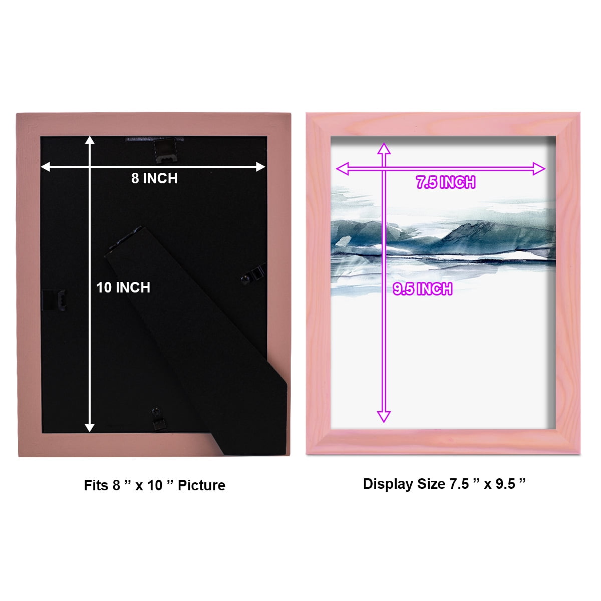 Stark Horizon I - Framed Print w/glass - Sunset Pink
