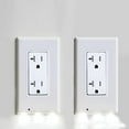 thumbnail image 2 of LED Night Light Outlet Wall Plate, 2 Pack, Easy to Install, Rectangular Hole, White, 2 of 5