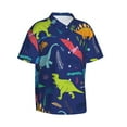 thumbnail image 2 of Balery Dinosaurs Print Men's Hawaiian Shirts Short Sleeve Beach Shirt Relaxed Fit Vacation Button Down Shirts-Small, 2 of 9