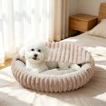 thumbnail image 3 of Round Plush Pet Bed for Dogs and Cats, Semi Enclosed Warm Sleeping Nest, Machine Washable Soft Cotton, 3 of 6