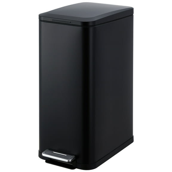 Ataucjin 13 Gallon Step Trash Can, Stainless Steel Kitchen Garbage Bin with Soft-Close Lid & Removable Inner Bucket, Fingerprint-Resistant Slim Rectangle Design for Narrow Spaces