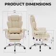thumbnail image 4 of Silla de oficina, Silla de oficina ejecutiva grande y alta con reposapiés, Silla de computadora de cuero, Silla reclinable ergonómica, 4 of 5