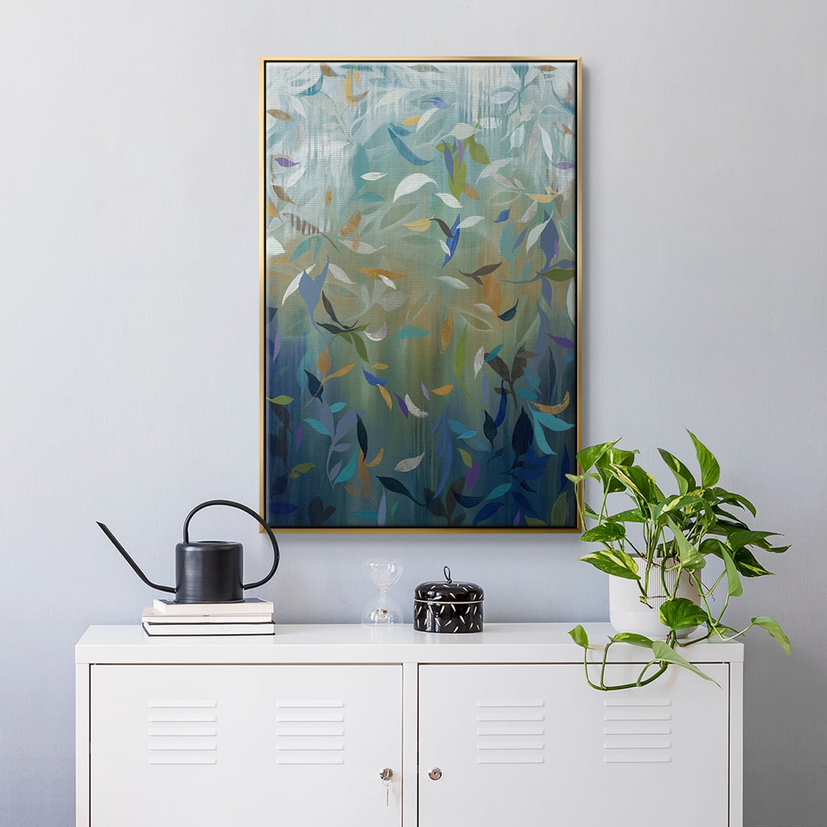 Falling Leaves Framed Premium Gallery Wrapped Canvas - Ready to Hang