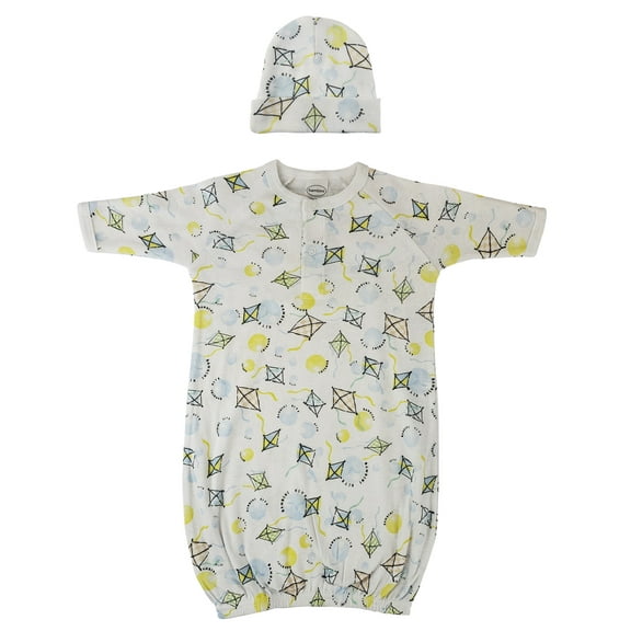 Bambini Layette Unisex Newborn Baby 2 Piece Gown Set