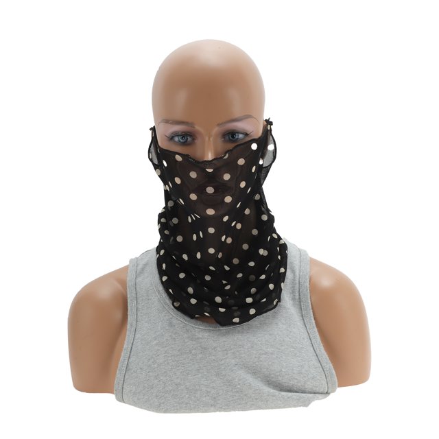 Ofertas Únicas 1 Pc Gaiter de Cuello con Lunares Máscara Bufanda Bandana Negra