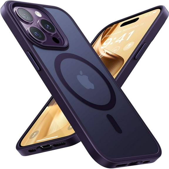 Magnetic for iPhone 14 Pro Max Case Compatible with MagSafe, [16FT Drop Protection] Shockproof 14 ProMax Phone Case for MagSafe Wallet, Magnetic Car Holder, Magnetic Charger, Deep Purple