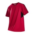 thumbnail image 4 of Men's Big and Tall Swim Shirt Short Sleeve UPF 50+ Sun Protection SPF UV Moisture Wicking Lightweight Quick Dry Rash Guard Size M-5XL Red, 4 of 7