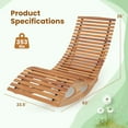 thumbnail image 3 of Costway Outdoor Chaise Lounge with High Back Slatted Seat Stopper Outside Wood Rocker, 3 of 10
