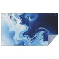 Blue Marble Flow Pattern Rectangle Tablecloth 60"x102",Waterproof Polyester Rectangle Table Cloth, Wipeable Spillproof Polyester Tablecloth for Dining, Camping, Indoor and Outdoor