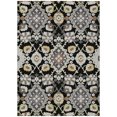 thumbnail image 2 of HomeRoots 597665 8 x 10 ft. Black, Gray & Brown Oriental Washable Indoor & Outdoor Rectangle Traditional Area Rug, 2 of 5
