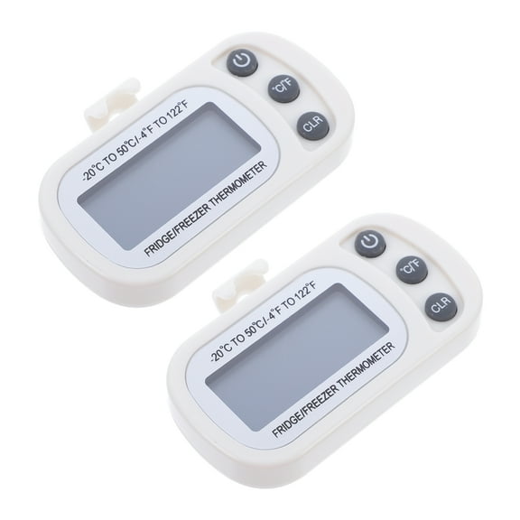 2pcs LCD Screen Magnetic Back Fridge Thermometer IPX3 Refrigerator Thermometer