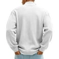 thumbnail image 5 of Nokdvo Mens Half Zip Pullover Plus Size Corduroy Sweatshirts Stand Colla Long Sleeve Pullover Tops Ribbed Loose Casual Sweaters,White 3XL, 5 of 6