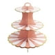 thumbnail image 2 of 2 soportes plegables de 3 niveles para cupcakes, pasteles, postres y dulces. Rosa + verde, 2 of 9