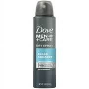 Dove Men+Care Dry Spray Antiperspirant Deodorant Clean Comfort (Pack of 8)