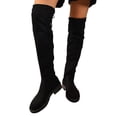 thumbnail image 6 of Women's Over The Knee High Boots Platform Thigh High Round Toe Long Boots, 6 of 8
