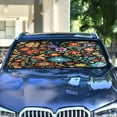 thumbnail image 4 of ALAZA Retro Blooming Flowers Windshield Sun Shade Car Foldable Sun Visor Block UV Rays Protector 53"x23.5", 4 of 8