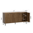 thumbnail image 2 of Smart FENDEE Sideboard Buffet Cabinet with Adjustable Shelf and 4 Doors,Living Room,Kitchen,Walnut, 2 of 9
