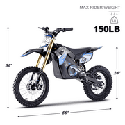 MotoTec 48V Pro Electric1500W Dirt Bike, Orange