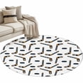 thumbnail image 2 of Ice Hockey Round Living Room Rugs 4 ft, Sports Themes Black Hockey Athletics Modern Art Washable Area Rug with Non-Slip Sturdy Edge Binding Round Carpet for Entryway Kitchen Bedroom Bathroom, 2 of 9