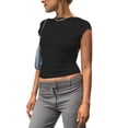 thumbnail image 4 of Camiseta ajustada sin espalda, camiseta de verano sin espalda de manga corta para mujer Camiseta de manga corta sin espalda Diseño fácil de usar, 4 of 7