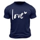 thumbnail image 4 of Tops para hombre, blusas y camisas de cuello redondo y manga corta para hombre. Camiseta/camisa informal de cuello redondo y manga corta con estampado de corazones para hombre. Tops de poliéster para, 4 of 4