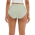 thumbnail image 3 of INSPIRE CHIC Women's High-Waisted Full-Coverage Underwear Wave Trim No Trace Briefs XS Green, 3 of 5