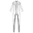 thumbnail image 3 of iixpin Women's One-Piece Gymnastics Leotard Spandex Zentai Unitard Body Suit Dancewear Jumpsuit Silver 3XL, 3 of 5