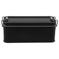WHAMVOX 1Pack Small Metal Container With Lid Black Tinplate For Home Organization Travel Use Cookie Jar