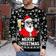 thumbnail image 2 of KHONTS Christmas Sweater for Men Funny Snowflake Santa Hilarious Xmas Claus Soft Pullover Long Sleeve Knitted Sweaters Black L, 2 of 4